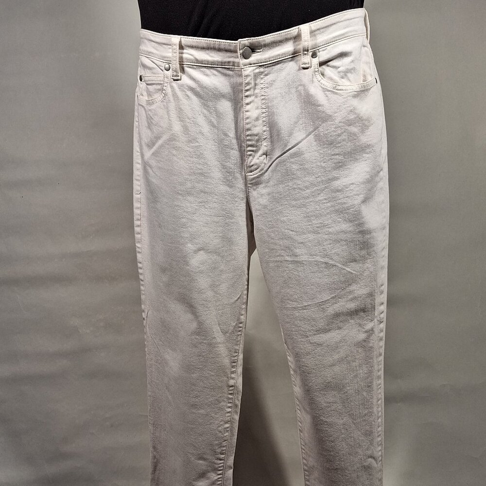 Eileen Fisher Beige High-Waist Slim Fit Ankle Jeans